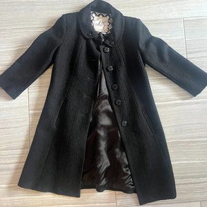 MILLY of New York Women’s Black Winter Midi Coat Size 4 Classic Dress Designer
